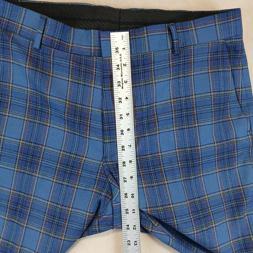 Topman 32x28 Mens Pants Trousers Slacks Plaid Slim London - Picture 6 of 11